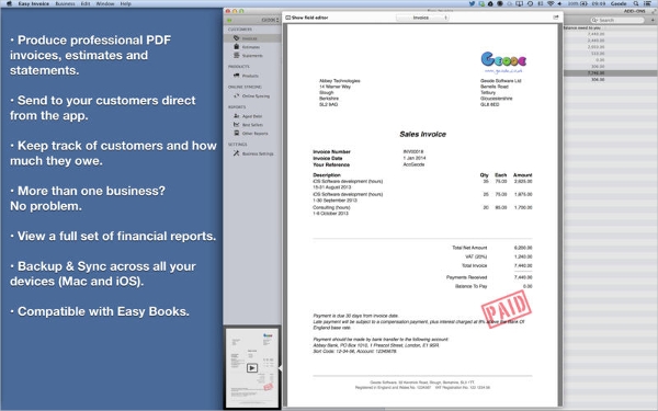 free invoice for mac